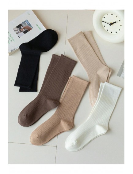 5 Çift Kadın Çok Renkli Kışlık Rahat Fitilli Uyku Çorabı