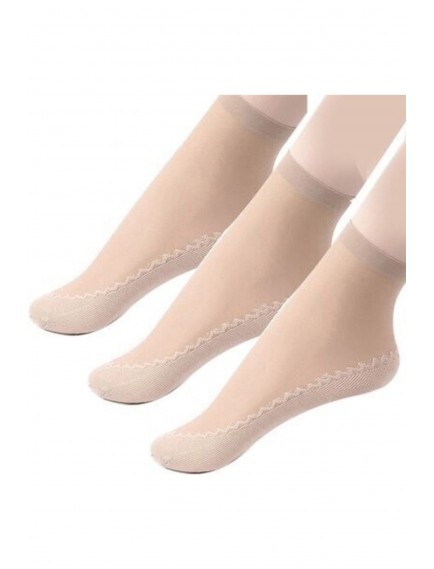 12 Çift Kadın Siyah - Ten Rengi Tül Soket Çorap