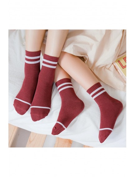 5 Çift Dikişsiz Çizgili Çok Renkli Çocuk Fitilli Rahat Kışlık Çorap