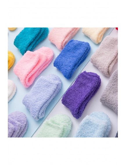 6 Çift Kadın Çok Renkli Kışlık Yün Uyku Çorabı