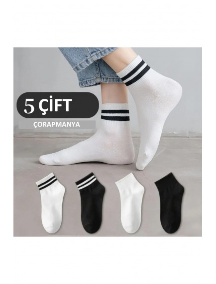 12 Çift Erkek Pamuklu Yarım Konç Spor Çorap