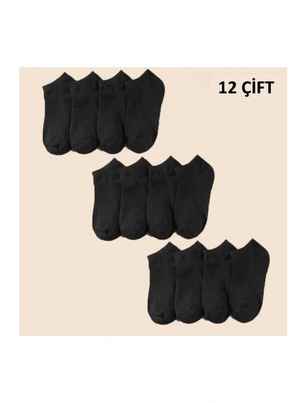 Erkek 12 Çift Koton Ekonomik Çok Renkli Patik Çorap