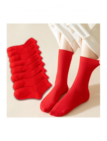 12 Çift Kadın Kırmızı Çizgisiz /Derbyli Kolej Tenis Çorap