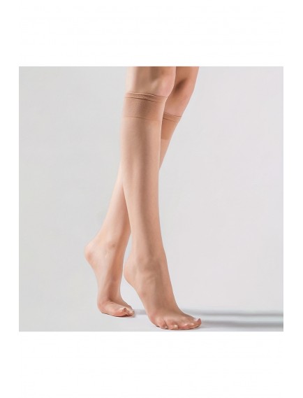 12 Çift Rahat Kadın Ten - Siyah Diz Altı Tül Çorap