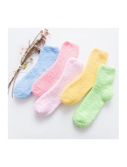 12 Çift Kadın Çok Renkli Kışlık Yün Uyku Çorabı