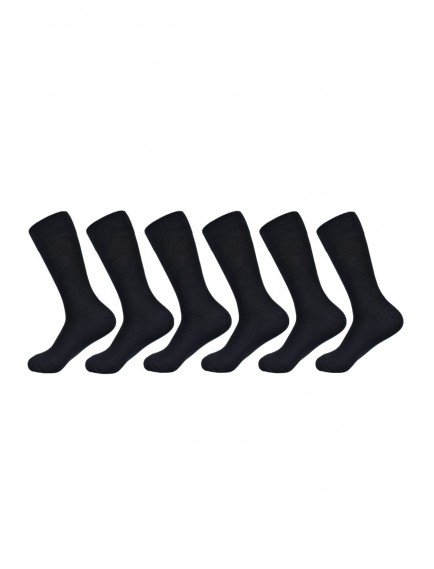 6 Çift Likralı Dikişsiz Pamuklu Erkek Siyah Soket Çorap