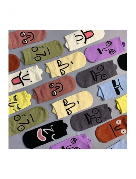 7' Li Kadın Komik Çoraplar Surat Ifadeli Çok Renkli