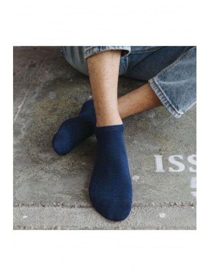 5 Çift Koton Ekonomik Lacivert Erkek Bilek Boy Kısa Patik Çorap